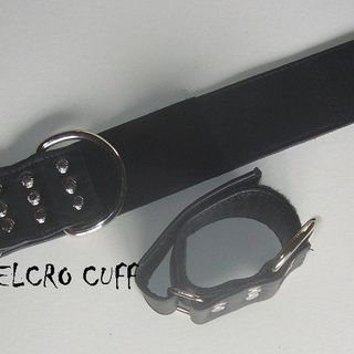 Leather Lined Velcro Handcuff with snap hook