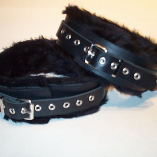 Thigh Straps Leather  Black Lined