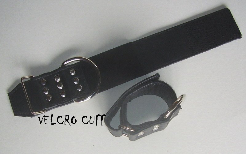 Leather Lined Velcro Handcuff with snap hook